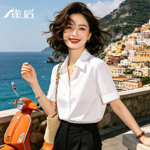 夏季职业短袖免烫工装衬衫女
