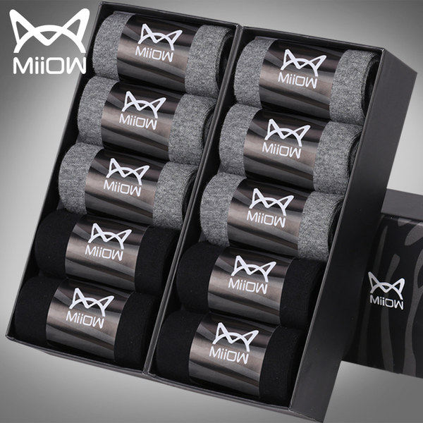 MiiOW 猫人纯棉男式袜子 10双 天猫优惠券折后￥44包邮（￥59-15）中筒袜、短袜、隐形袜多款多色可选