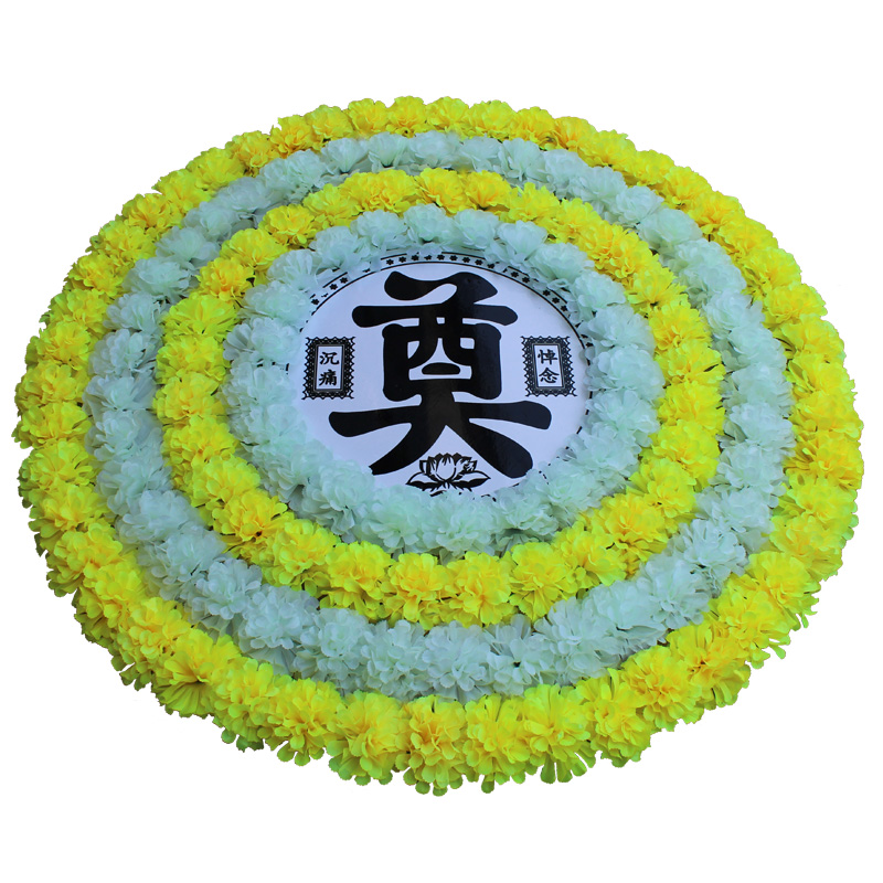 仿真菊花圈殡仪馆追悼厅摆放花圈