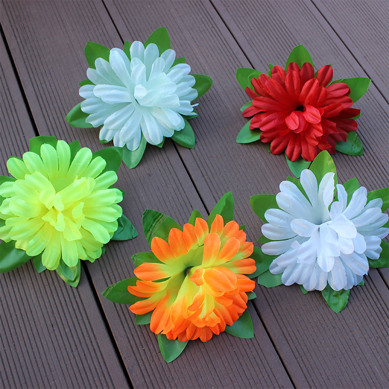 仿真菊花假花绿叶便宜菊花朵清明