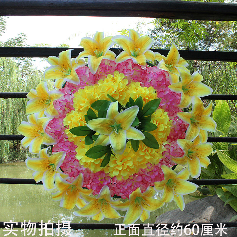 绢花清明节花仿真菊花大花圈扫墓用花便宜祭祀花装饰花公墓花包邮