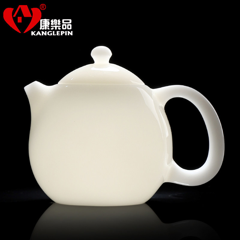 康乐品手工高档冰晶玉瓷茶壶德化白瓷王存旭大师功夫泡茶壶礼盒装