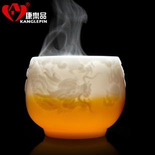 康乐品高档手工茶杯大师冰晶玉瓷主人杯陶瓷品茗杯个人专用喝茶杯