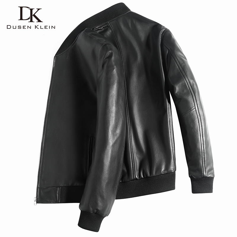 海宁棒球服秋季薄款时尚真皮皮衣