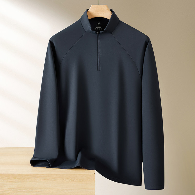 2025新款男士半拉链立领卫衣加肥加大码胖子宽松休闲运动套头衫潮