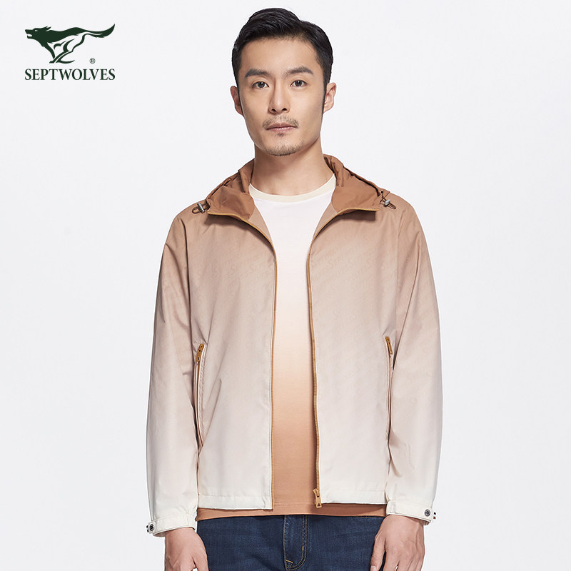 七匹狼男士夹克外套2026新款春秋季连帽中年爸爸行政商务休闲男装