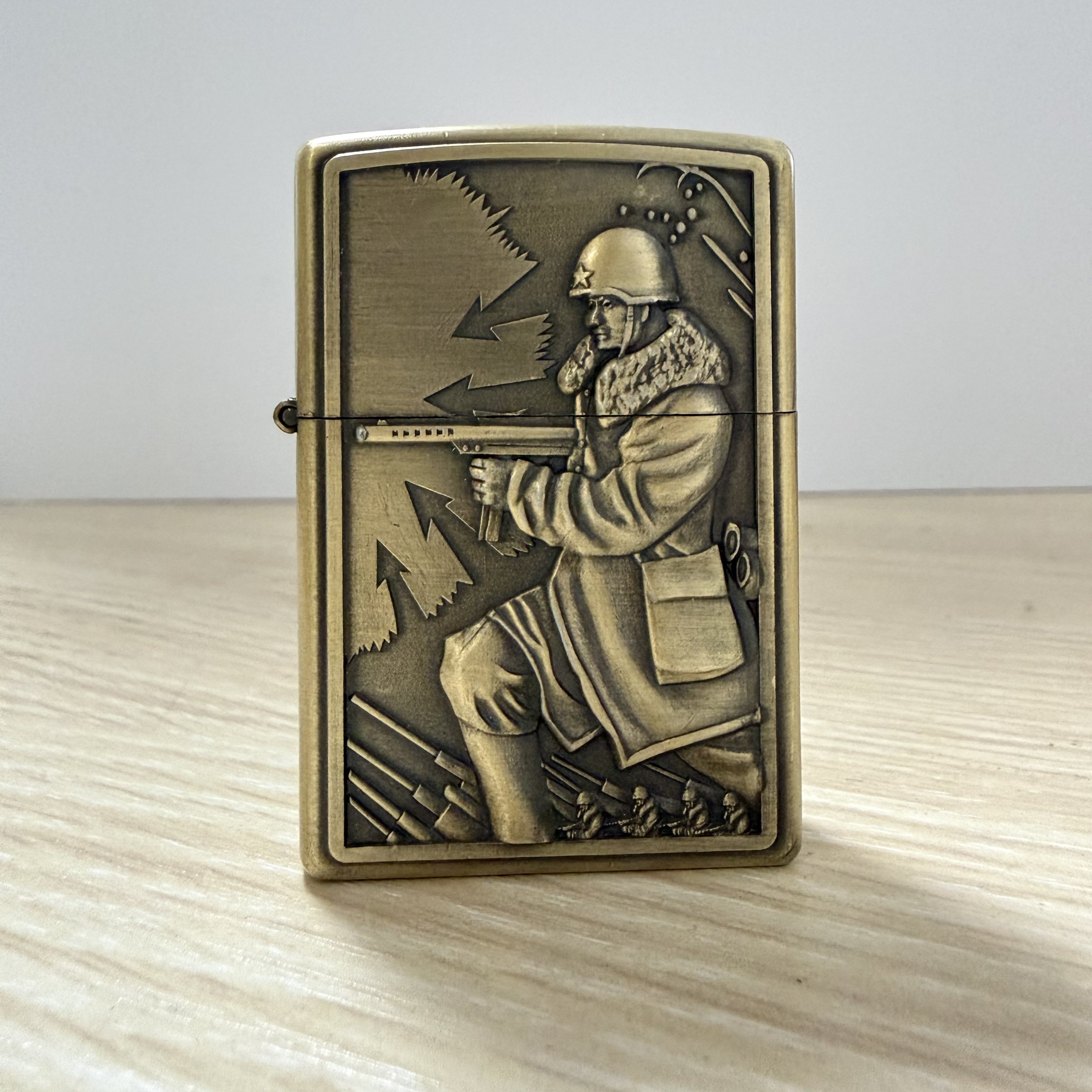 【清仓】全新青铜拉丝浮雕煤油打火机经典复古防风耐用送男士礼物