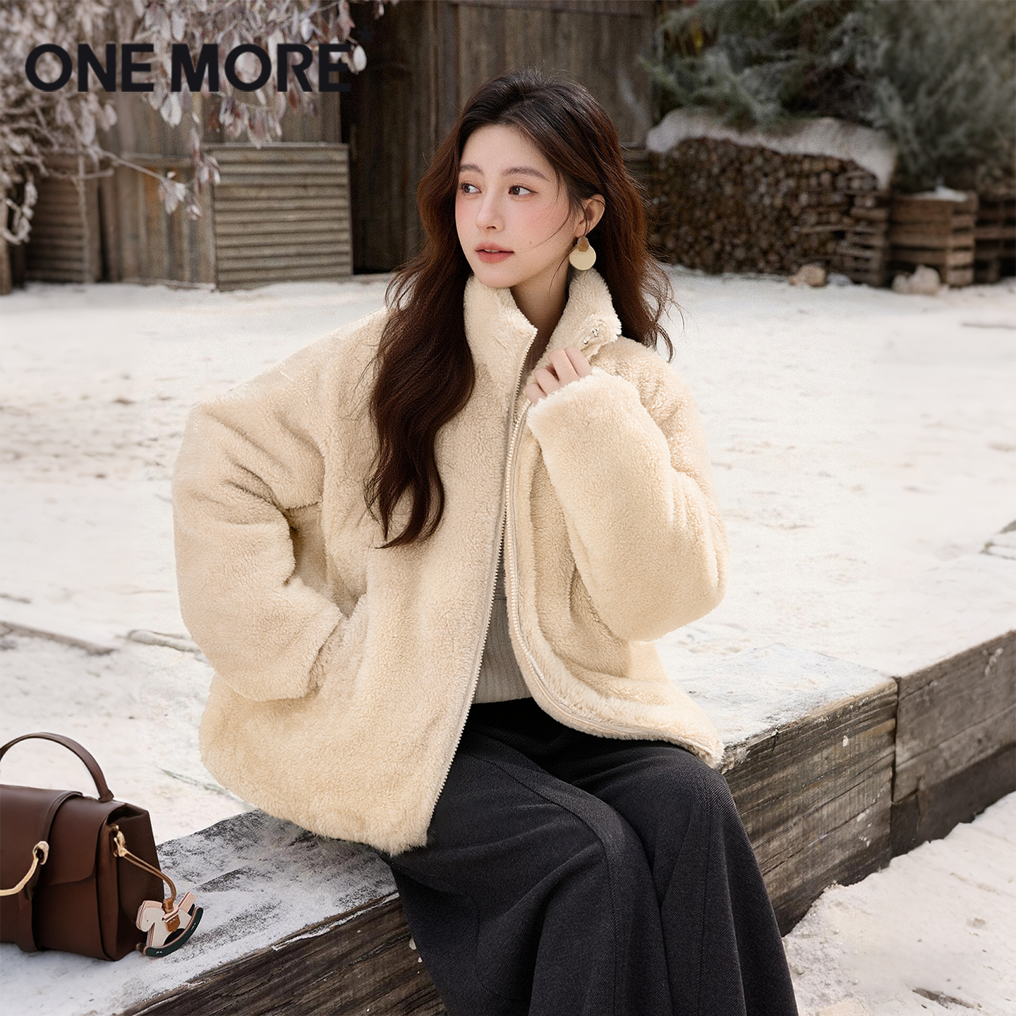 onemore摇粒绒外套女新款