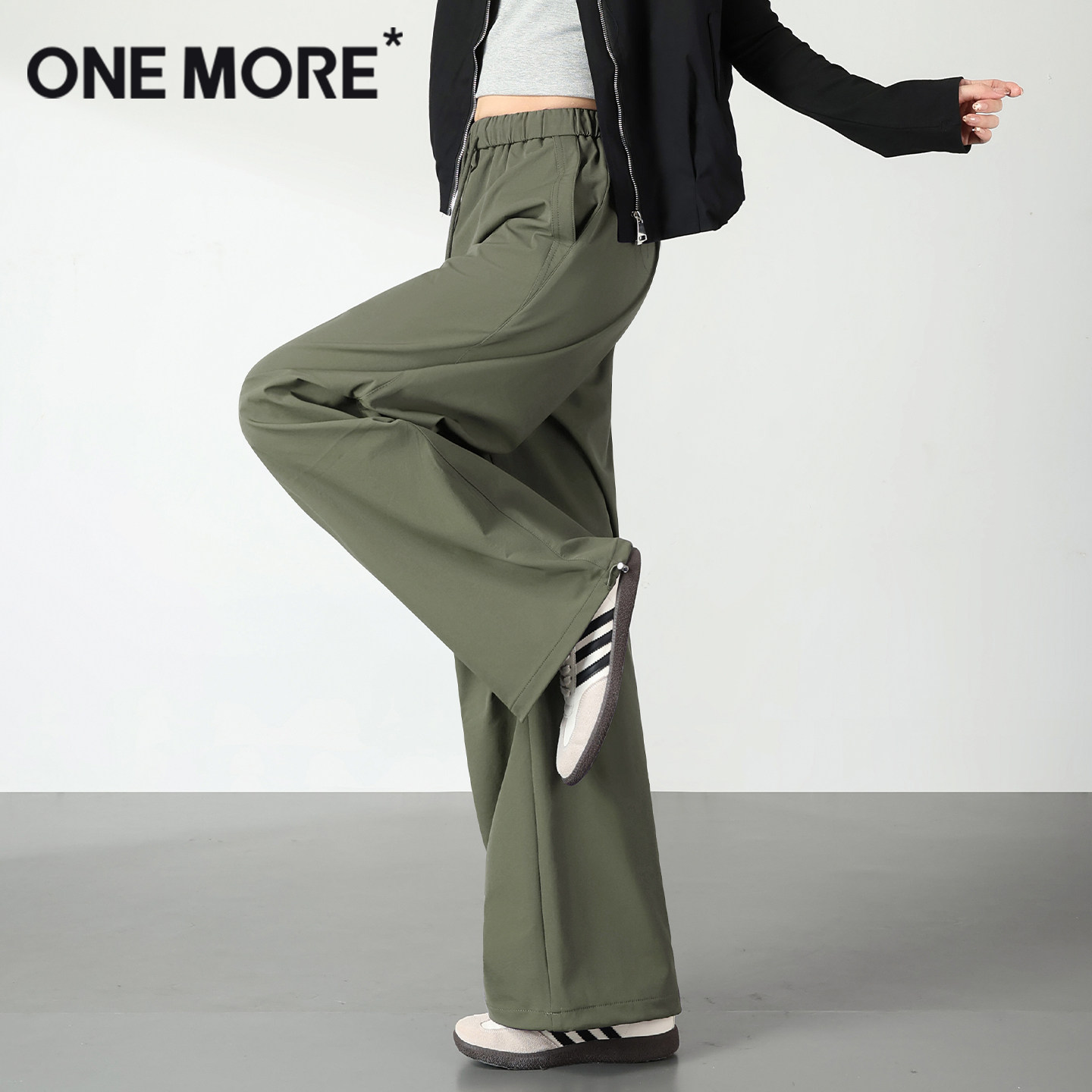 onemore阔腿伞兵裤子