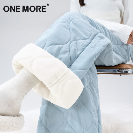 one more棉裤女款冬季外穿东北防寒裤2025新款蓝色保暖加绒裤子Y