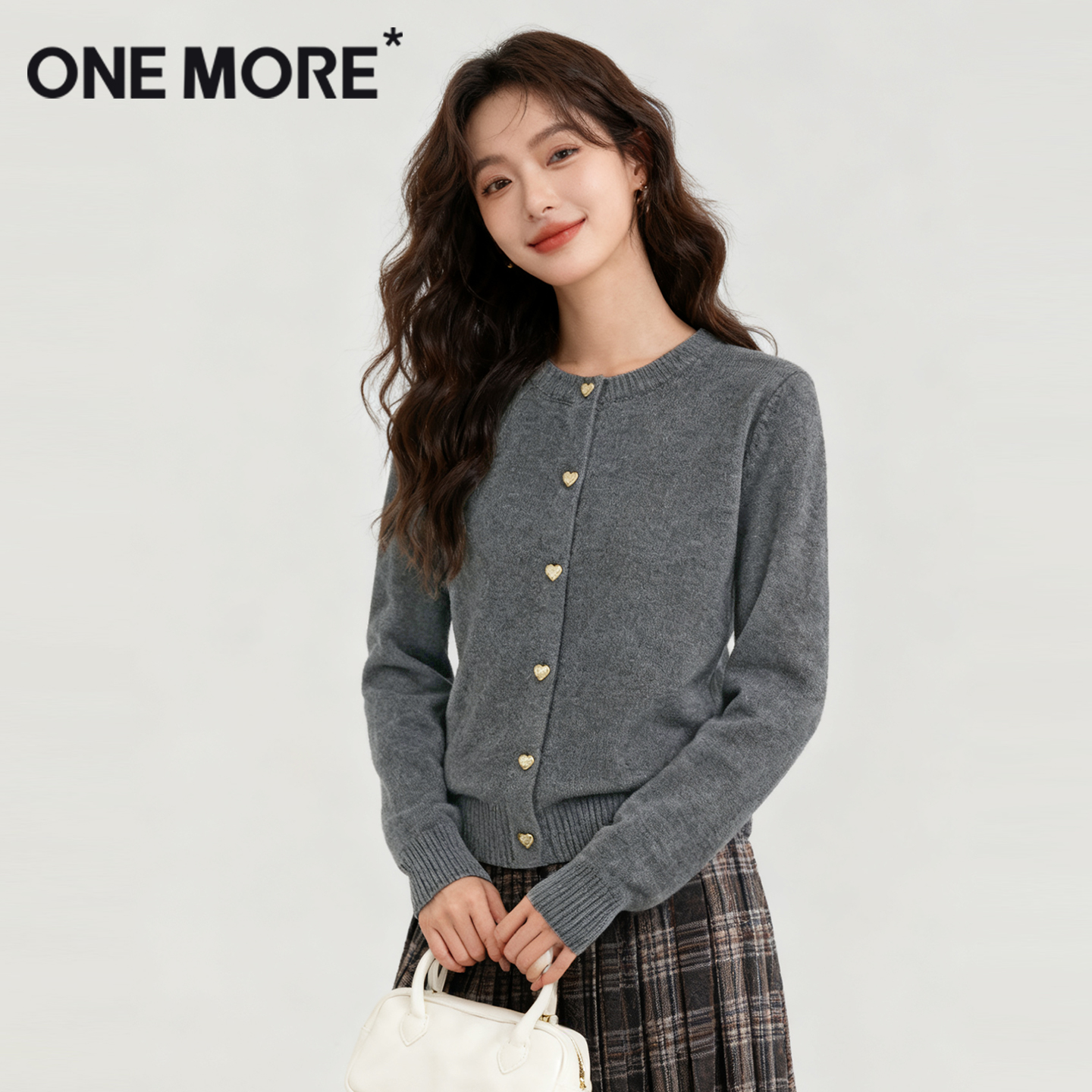 onemore修身显瘦开衫针织外套