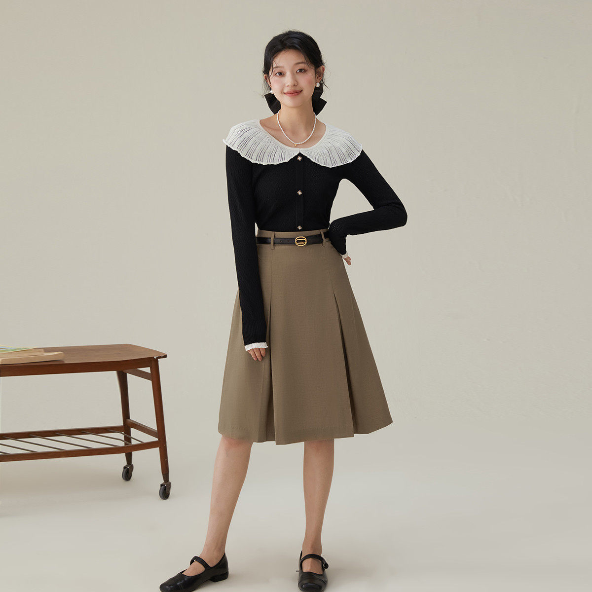 one more百褶裙美拉德裙子半身裙2026夏季气质高级感小个