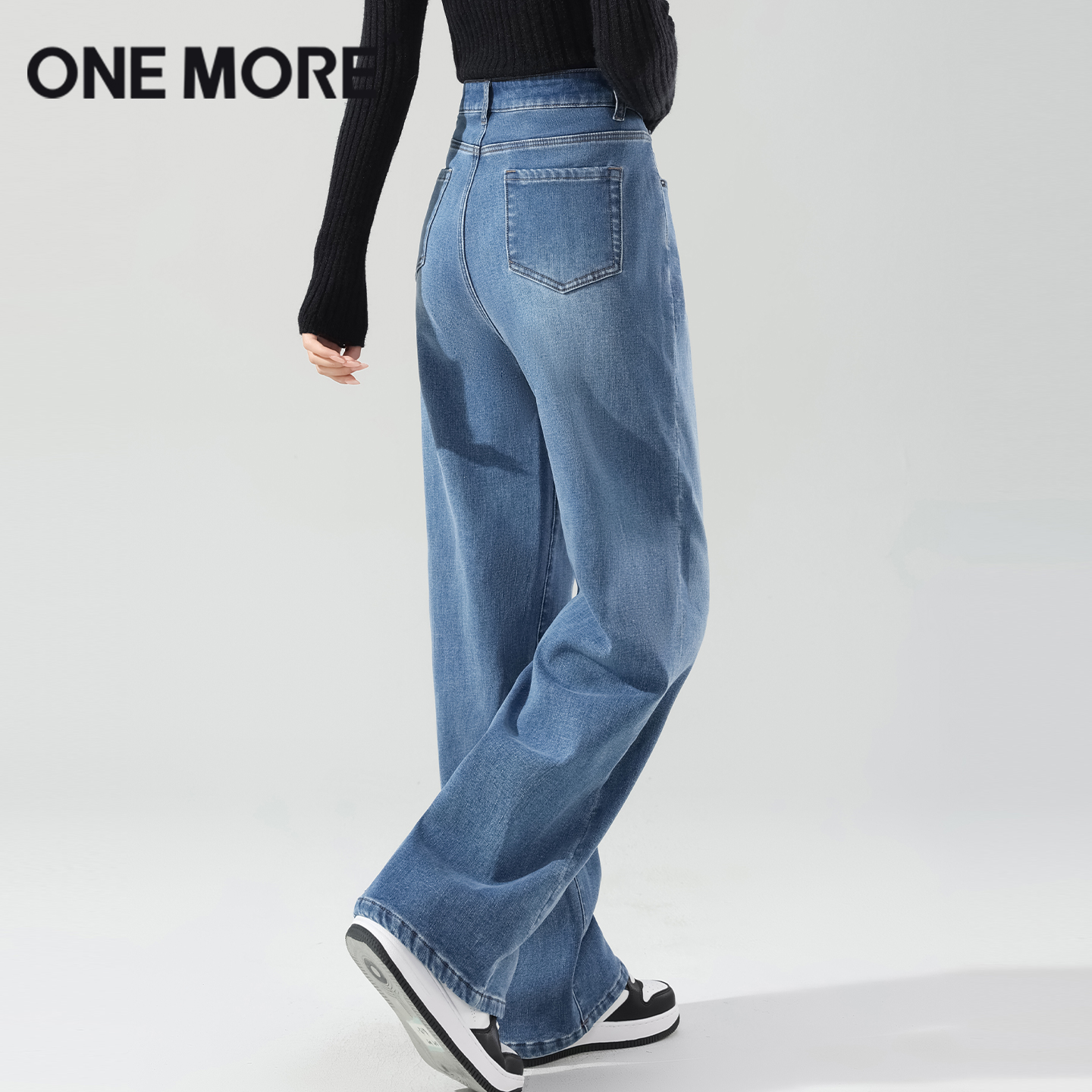 onemore阔腿牛仔裤女新款