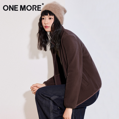 onemores双面摇粒绒立领外套