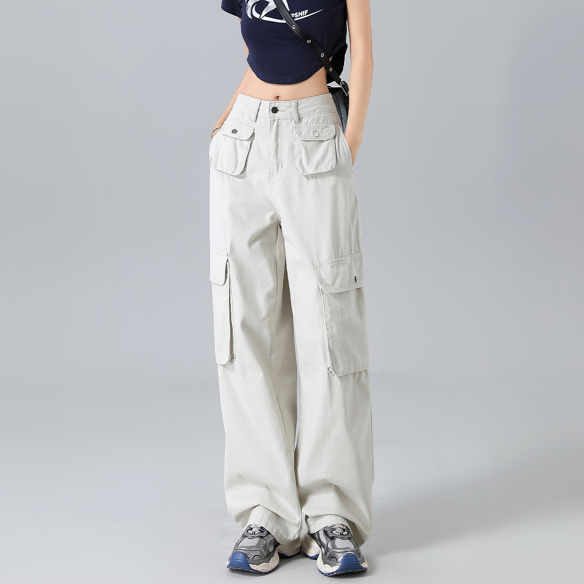 宽松onemore运动休闲工装裤