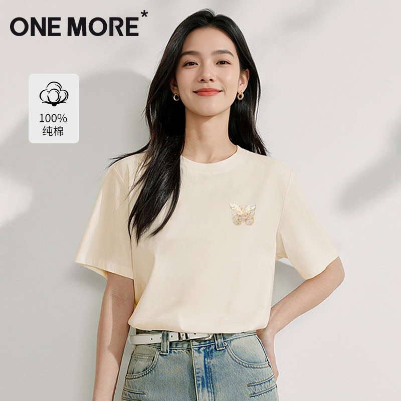 onemore纯棉短袖t恤女夏季新款