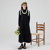 法式 one more显瘦花边拼接连衣裙女2025秋季 高级感碎花背心裙长裙