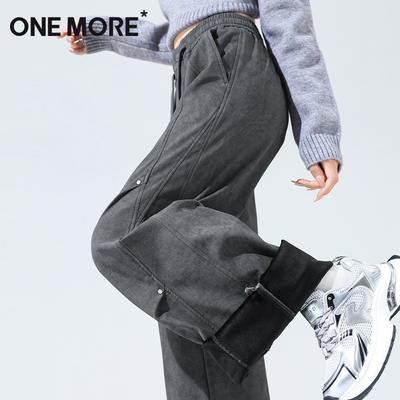 onemore加绒弯刀工装裤