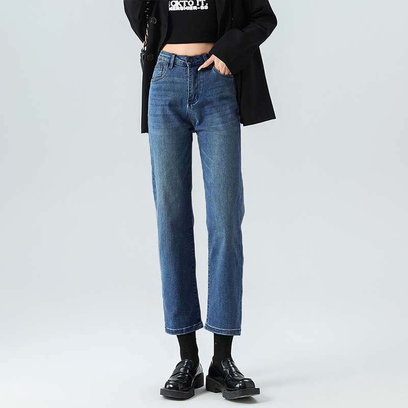 onemore直筒长裤口袋高腰