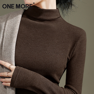 半高领长袖 女秋冬2025新款 上衣加绒保暖内搭X more绒德打底衫 one