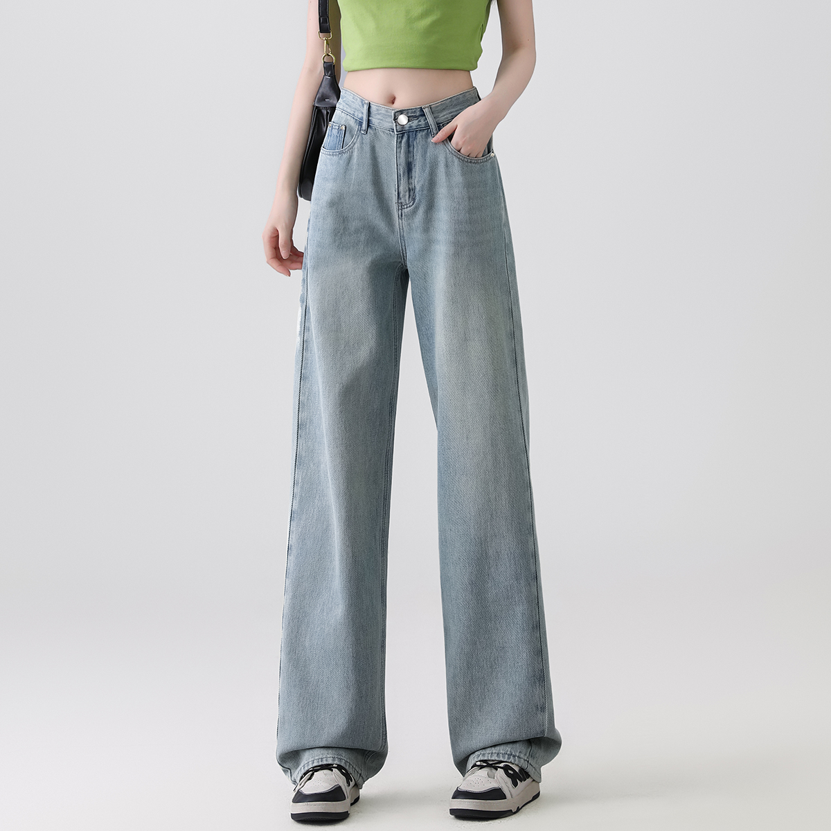 onemore阔腿裤阔腿高腰