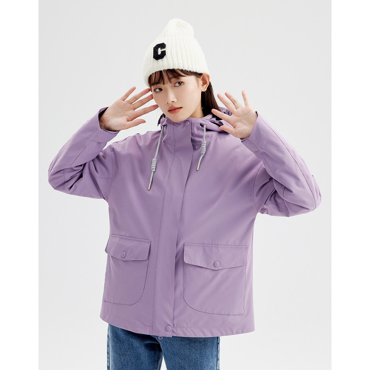 one more纯色外套女士2025新款秋季时尚宽松休闲保暖百搭