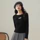 more2025秋季 t恤女修身 新款 one 时尚 镂空长袖 内搭打底衫 针织上衣