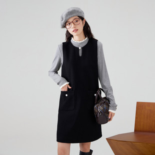 气质感小黑裙短款 小香风背心连衣裙女2025秋季 马甲裙 more法式 one