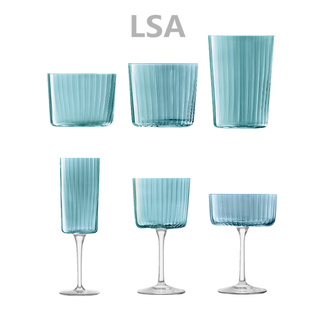 英国LSA进口Gems宝石蓝无铅玻璃水杯家用创意早餐牛奶果汁红酒杯