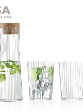 英国LSA 水晶玻璃水杯家用套装耐热泡茶杯子女夏季大容量牛奶杯