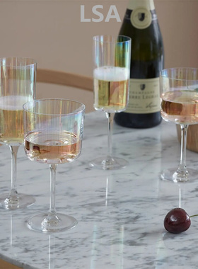 英国LSA进口无铅玻璃红酒杯创意珍珠贝母彩虹色家用水杯鸡尾酒杯