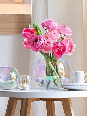 英国Lsa进口水晶玻璃花瓶装饰客厅插花水培百合鲜干花瓶无障碍豪