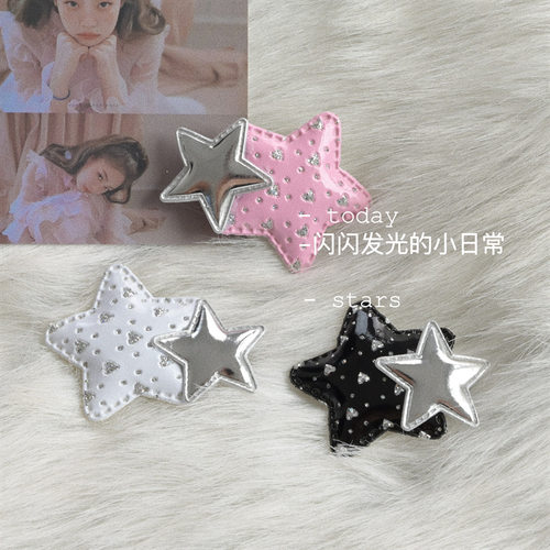 星星边夹发饰女闪钻五角星造型发夹ins风千禧未来小众发夹y2k辣妹
