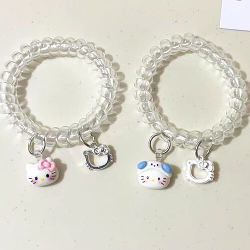 猫咪电话线发圈女扎头绳可爱小皮筋送给男朋友发绳网红kt发饰情侣