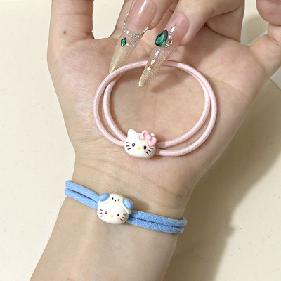 猫咪发绳情侣手链少女心小皮筋送给男朋友皮套高弹力头绳可爱发饰