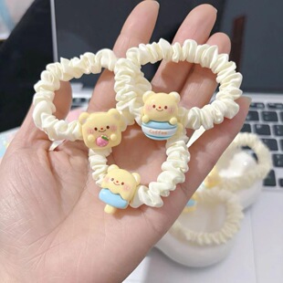 小熊发圈可爱发绳情侣手链少女心扎头绳高弹力发饰女儿童皮套网红