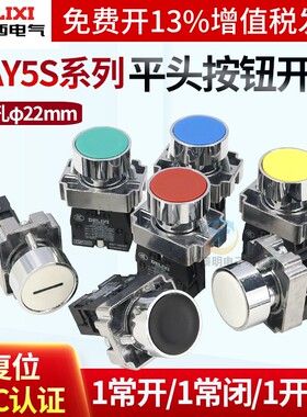 德力西LAY5s电源NP2点动XB2启动自复位BA31按钮开关1常开按通22mm