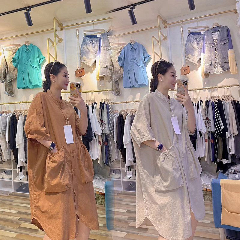 300斤特大码衬衫裙女短袖