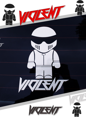 汽车贴纸STIG车手TopGear改装汽车反光贴前后侧挡贴纸拉花卡通贴