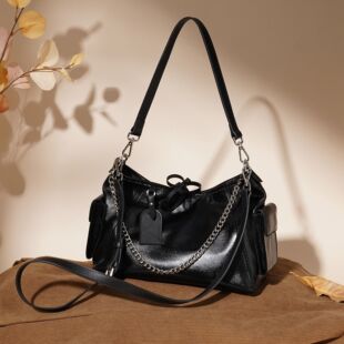 头层厚绵羊皮大容量托特包真皮女包春夏新款百搭通勤单肩腋下包