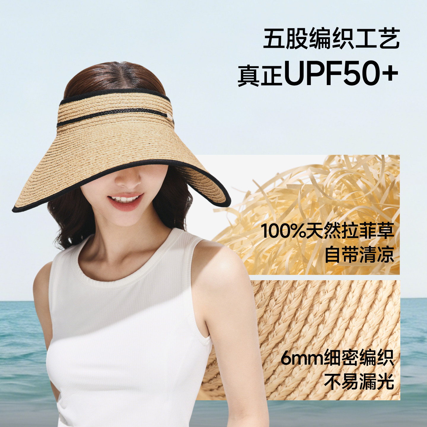 【好物体验专享】蕉下女士大檐灯罩防晒草帽UL558粉丝浮力