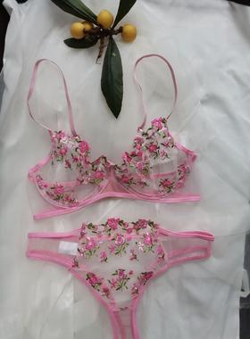 Perspective lace edging fun lingerie set