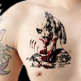 纹身贴持久防水男女网红款上山狼上新爆款社会人手臂腿高清彩绘