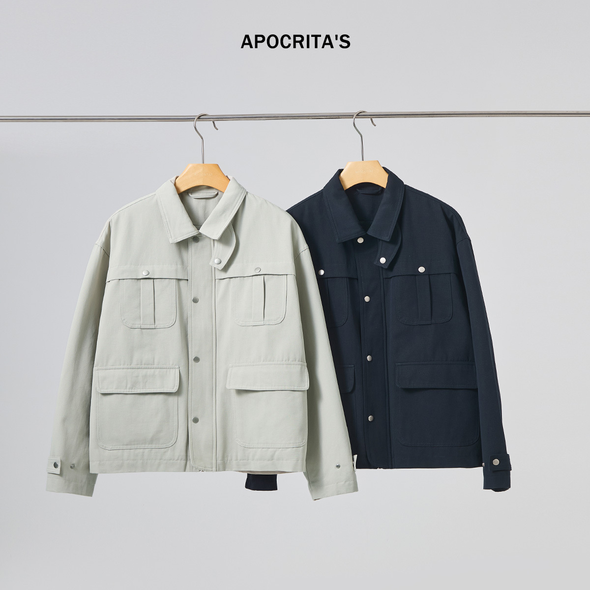 APO男装|青年高端外套男女冬季加厚夹棉宽松百搭休闲工装夹克上衣