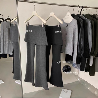 欧货时尚显瘦复古加绒加厚裤