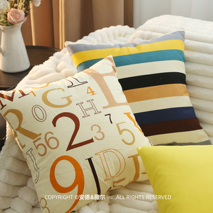 田园风黄色系抱枕套客厅沙发卧室靠枕套飘窗床上纯棉印花含芯靠垫