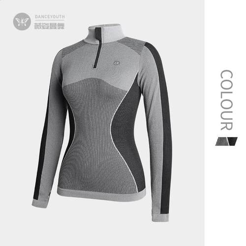 运动速干瑜伽长袖拉链收腰上衣女
