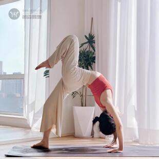 浮云瑜伽裤女高腰提臀软糯不规则裤边阔腿裤弹力透气音韵舞蹈裤子