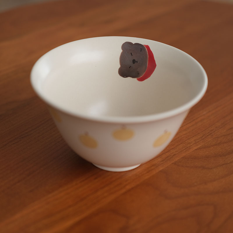 川谷日式哑光熊和兔子饭碗高颜值家用小汤碗甜品碗陶瓷餐具套装