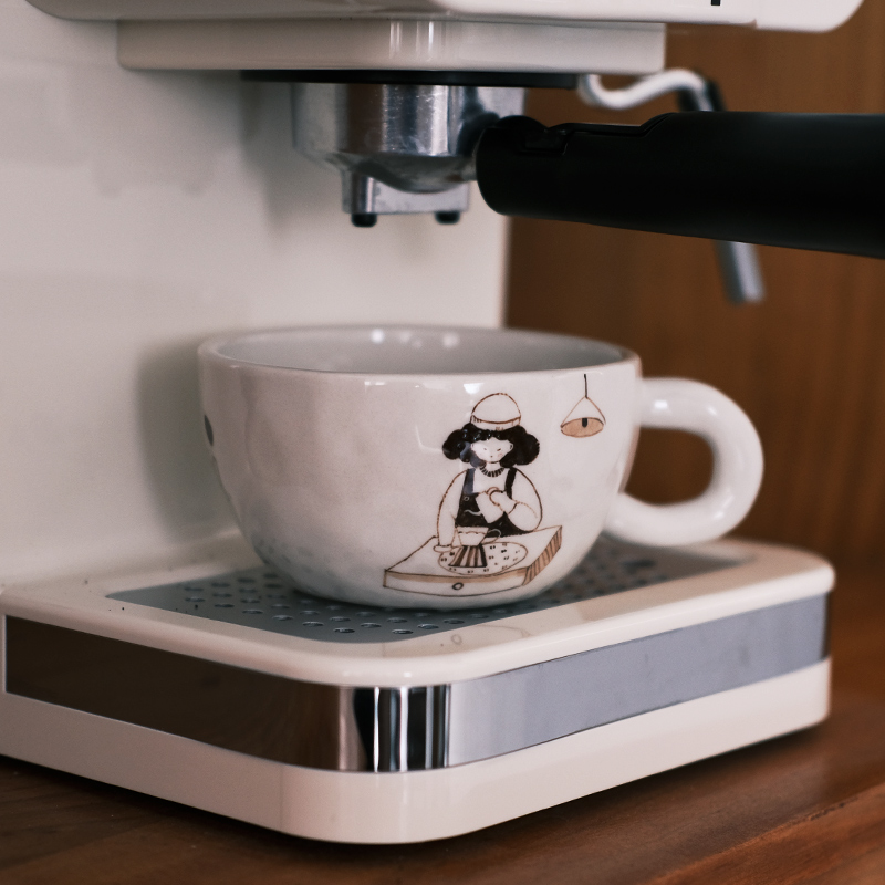 川谷原创日式手绘咖啡师杯子陶瓷咖啡杯拉花杯家用马克杯-封面